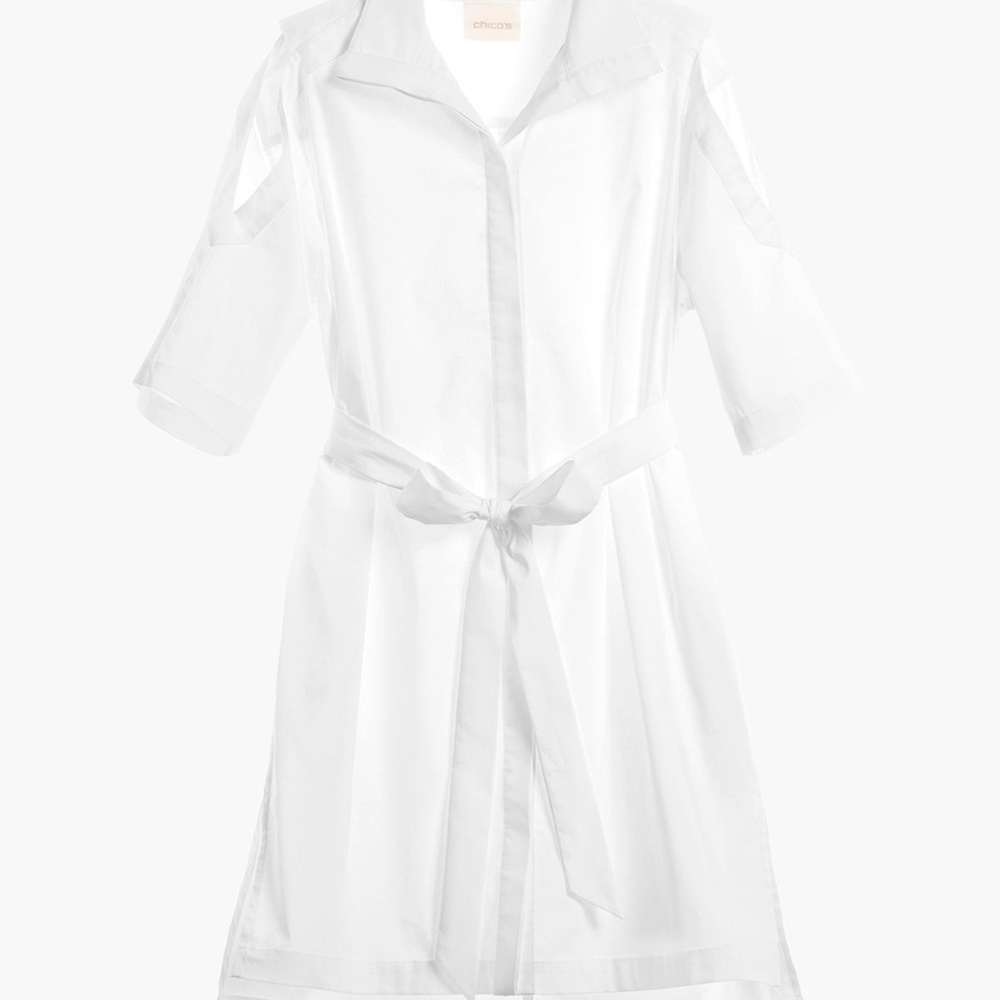 *ONLY 1 LEFT* Cold Shoulder Poplin Shirt - Picture 4 of 4
