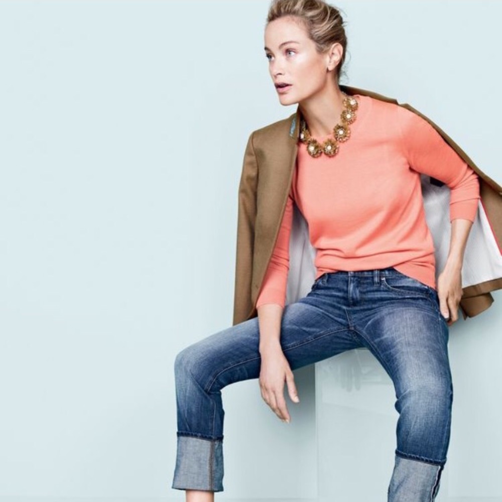 Heather Coral J. Crew Merino Tippi Sweater