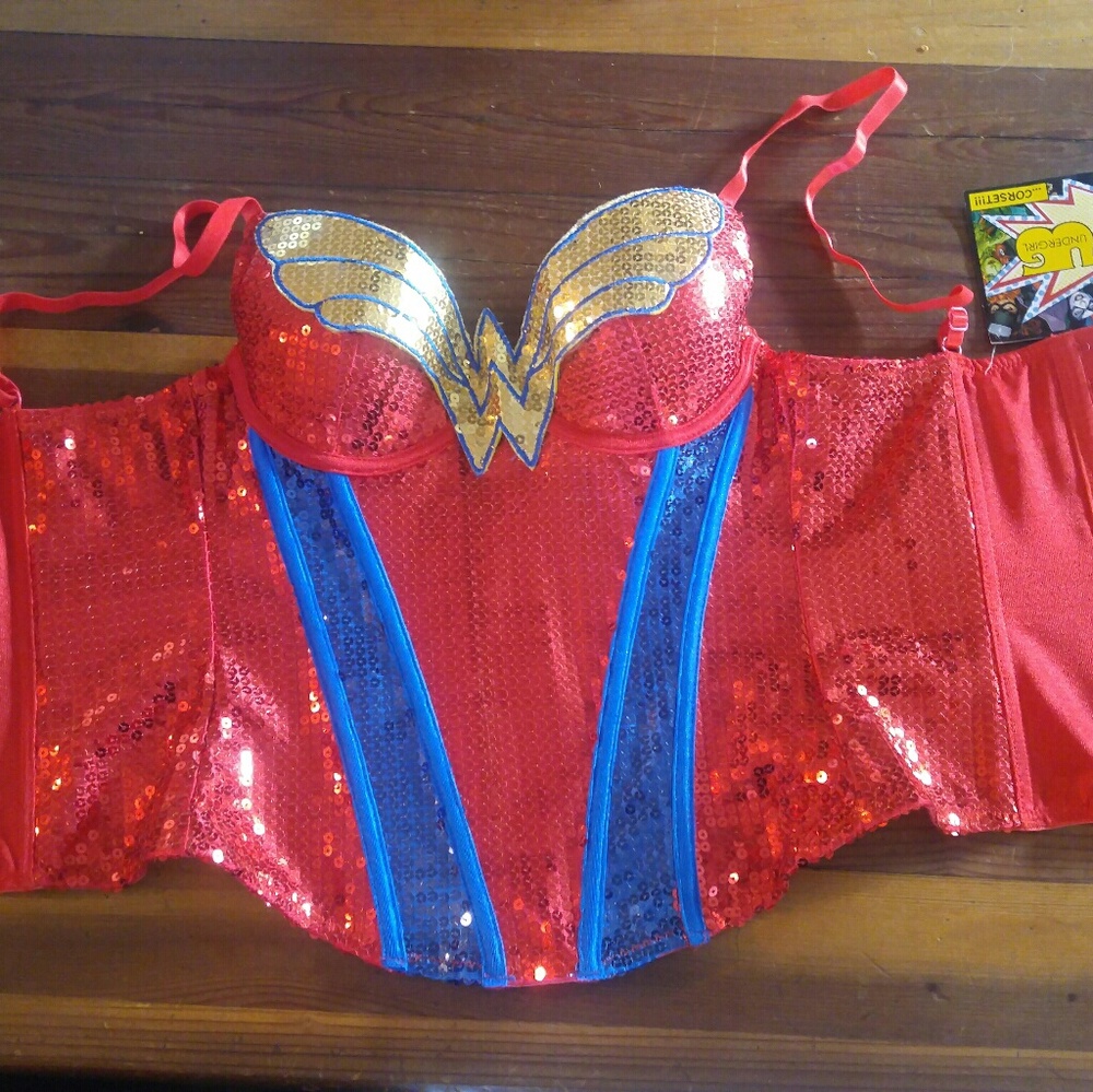 NWT Wonder Woman sequin corset