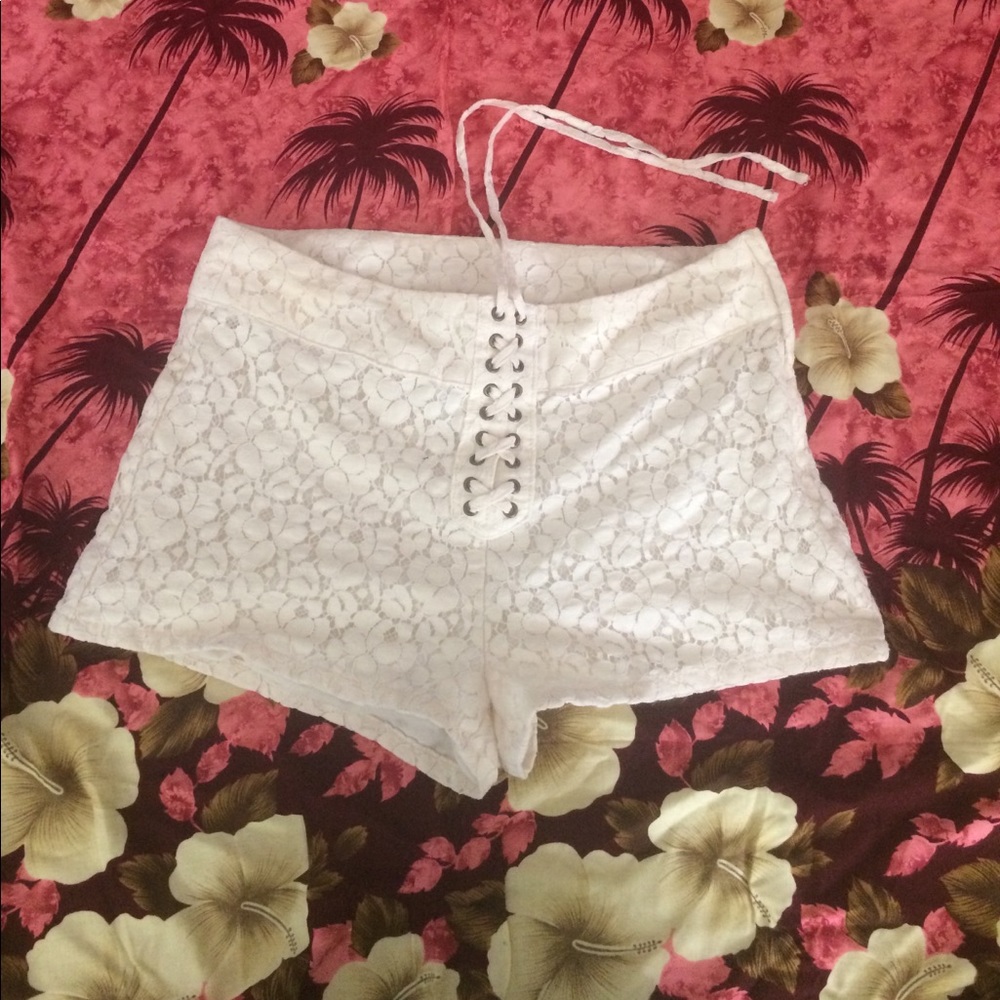 Divided lace shorts. With string to tighten.