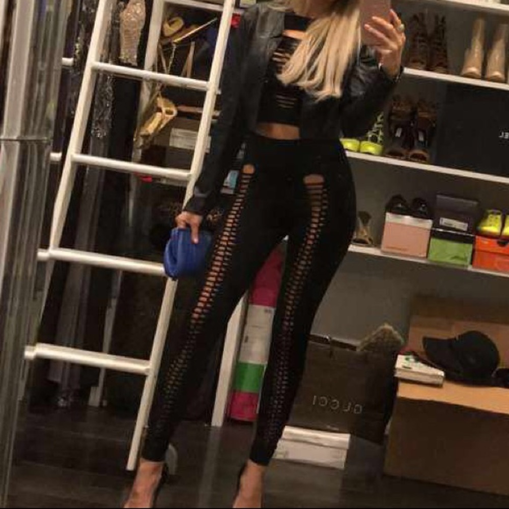 cut out crop top & pants