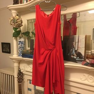 Gathered red dress