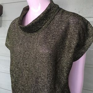 Vintage KORET Gold Black Shimmer Shirt Top Sz Med