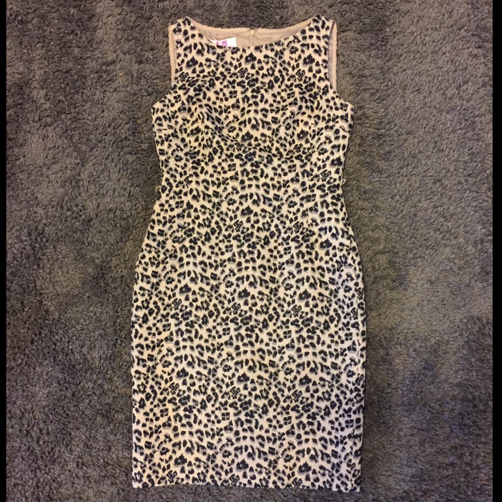 Cheetah print fitted dress.
