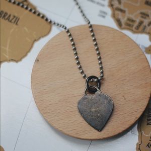 Silver Heart Dog Tag Necklace