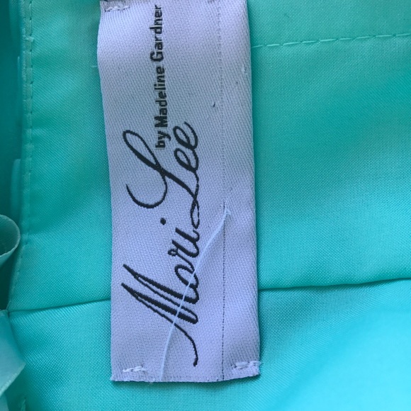 SOLD MORI LEE by Madeline Gardner Aqua Blue Dress 15/16 - Picture 8 of 8