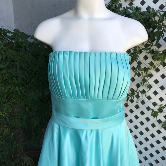 SOLD MORI LEE by Madeline Gardner Aqua Blue Dress 15/16 - Picture 2 of 8