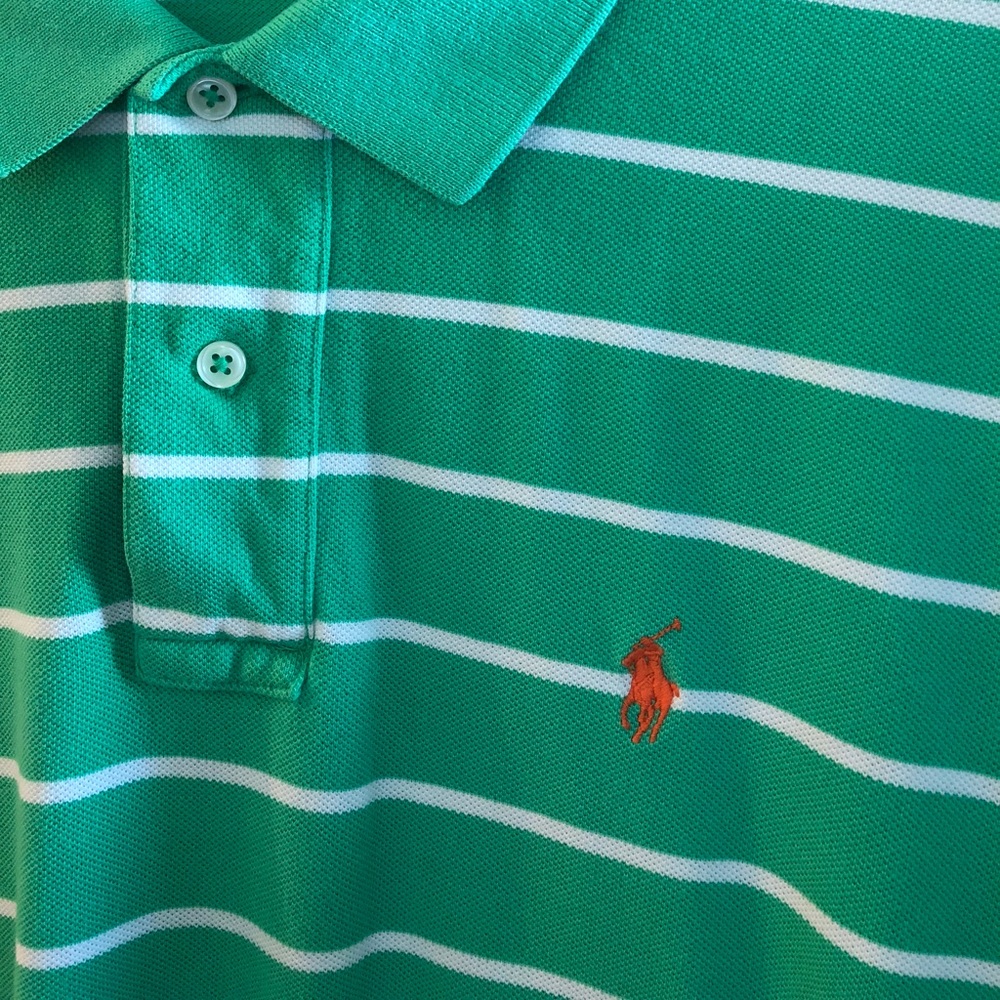 SALE! Green and White Polo by Ralph Lauren Size L