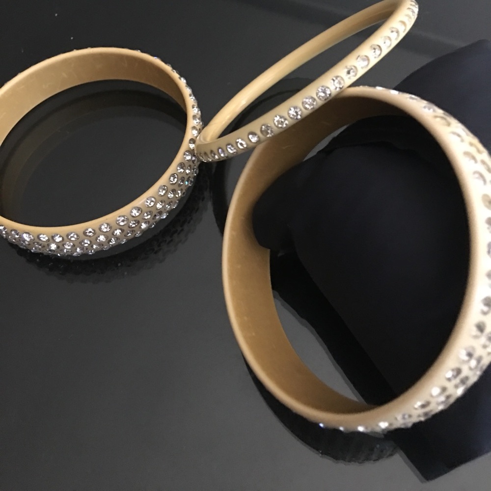 Bakelite bracelets white rhinestones