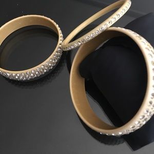 Bakelite bracelets white rhinestones