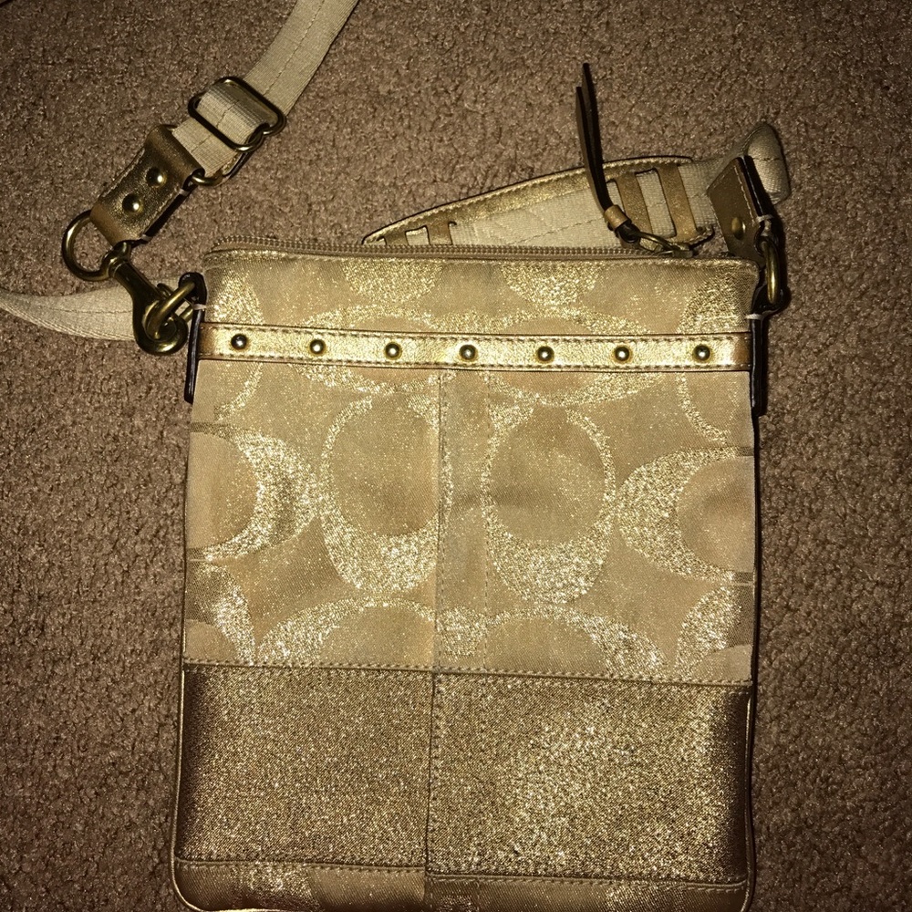 Gold coach satchel