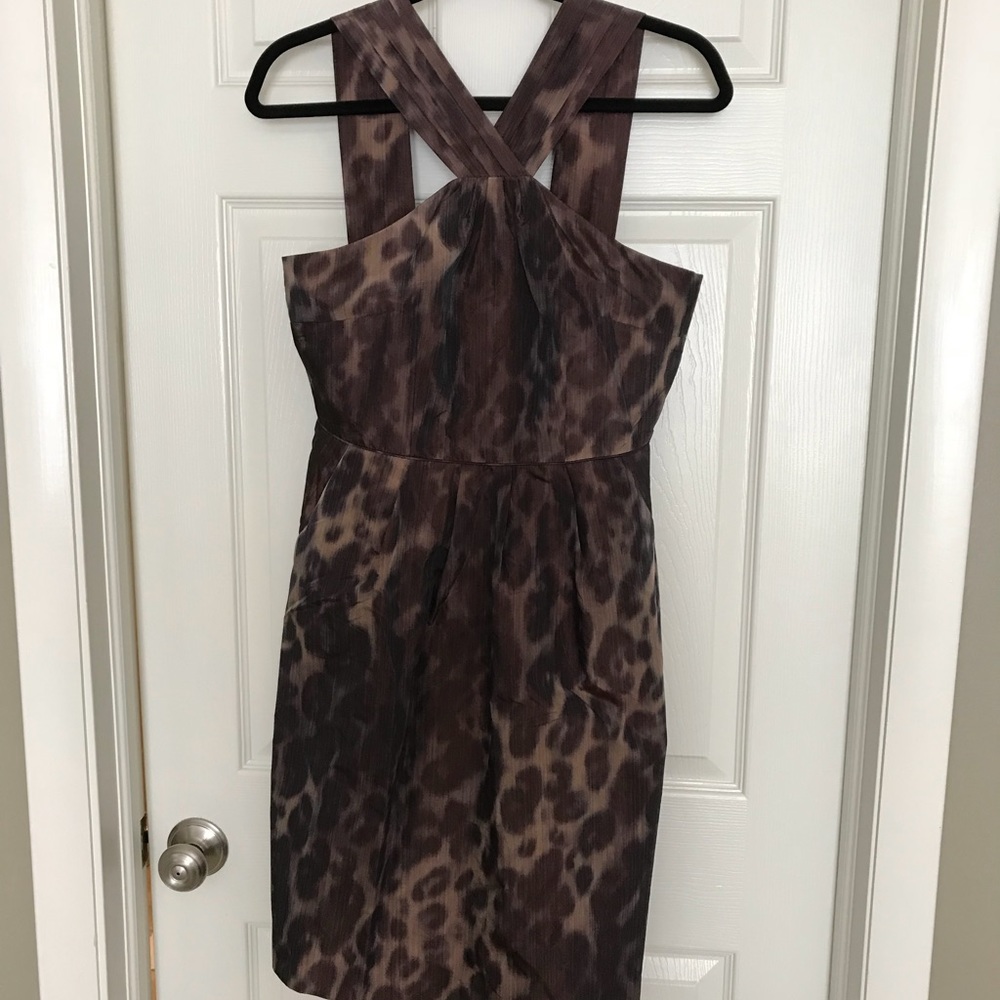 Banana Republic Leopard Print Taffeta Dress, 8