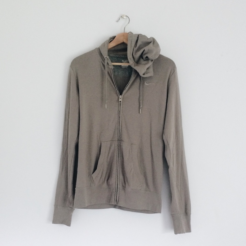 Nike® gray zip-up hoodie
