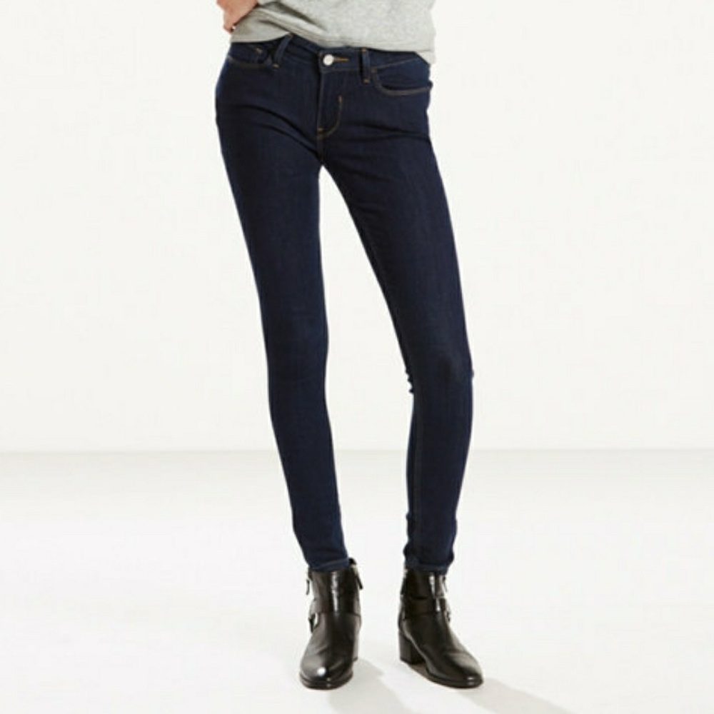 🐱 LEVI'S 535 Jean Leggings Dark Blue Low Rise NWT