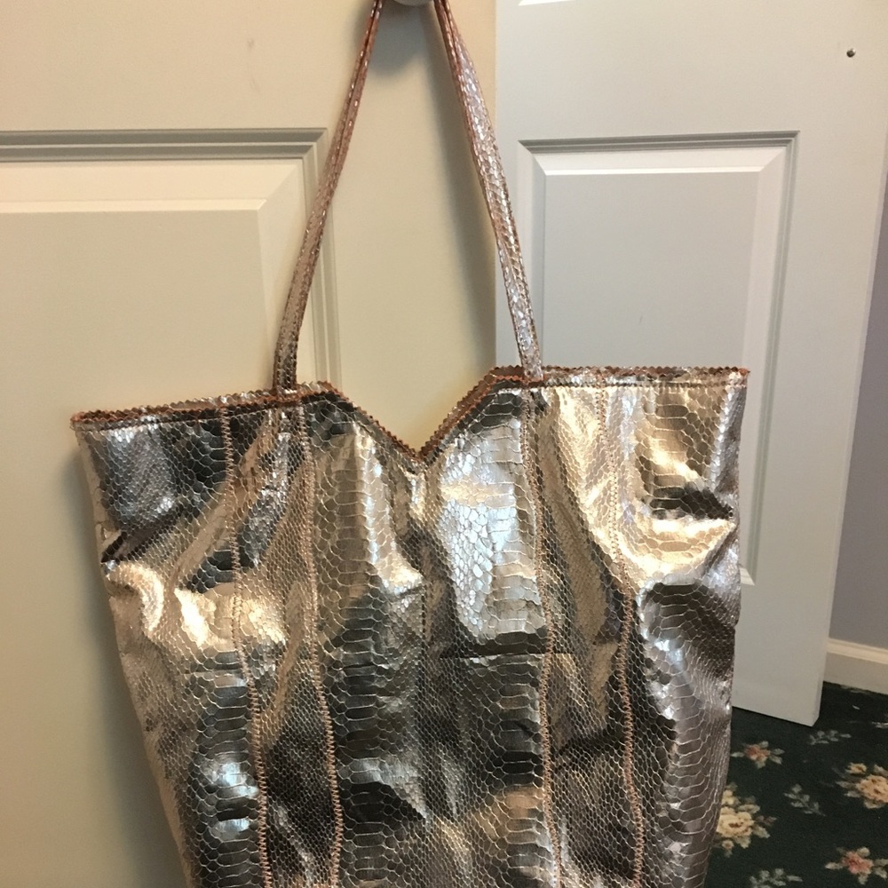SR Squared by Sondra Roberts gold tote