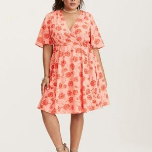 Floral Print Georgette Wrap Dress Floral Print Georgette Wrap Dress