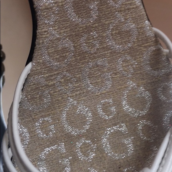 Guess wedge heels size 6 White Black Strappy - Picture 7 of 7