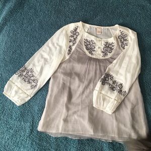 White and grey floral embroidered Sundance shirt