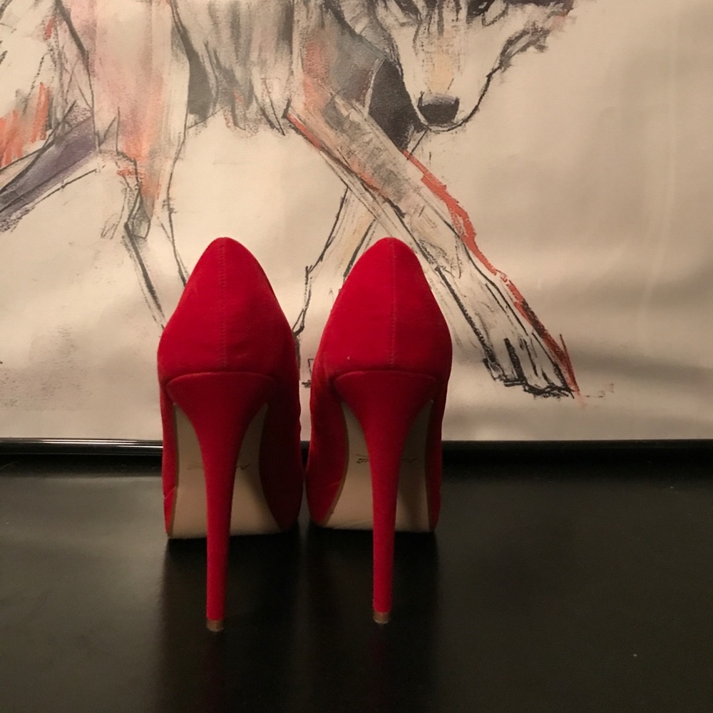 Ruby Red Stiletto Platform Pumps - image 3