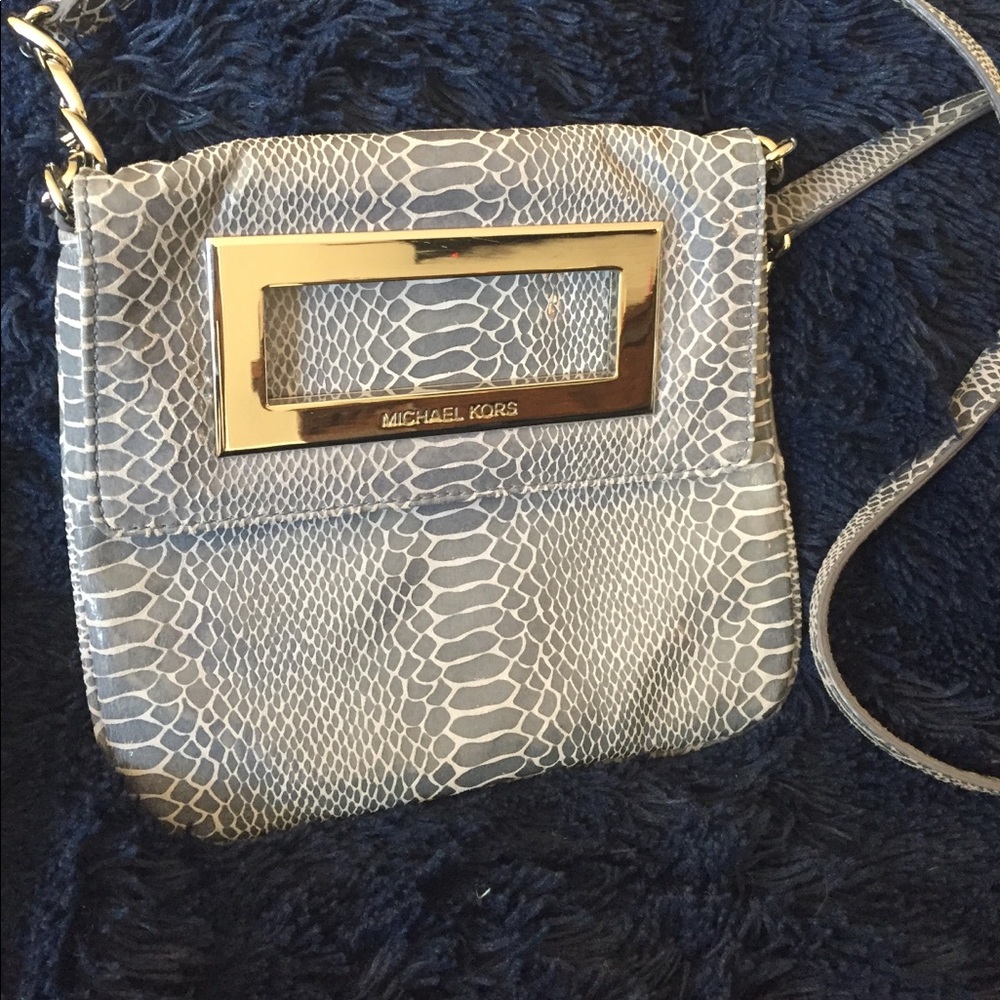 MICHAEL KORS Berkley Bag: Indigo Blue Python Snake