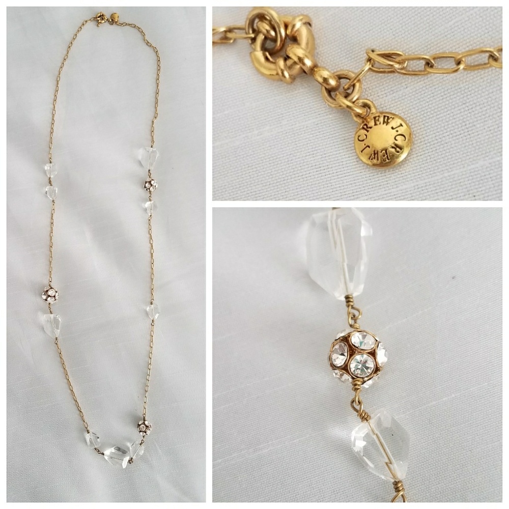 J. Crew crystal & chain necklace