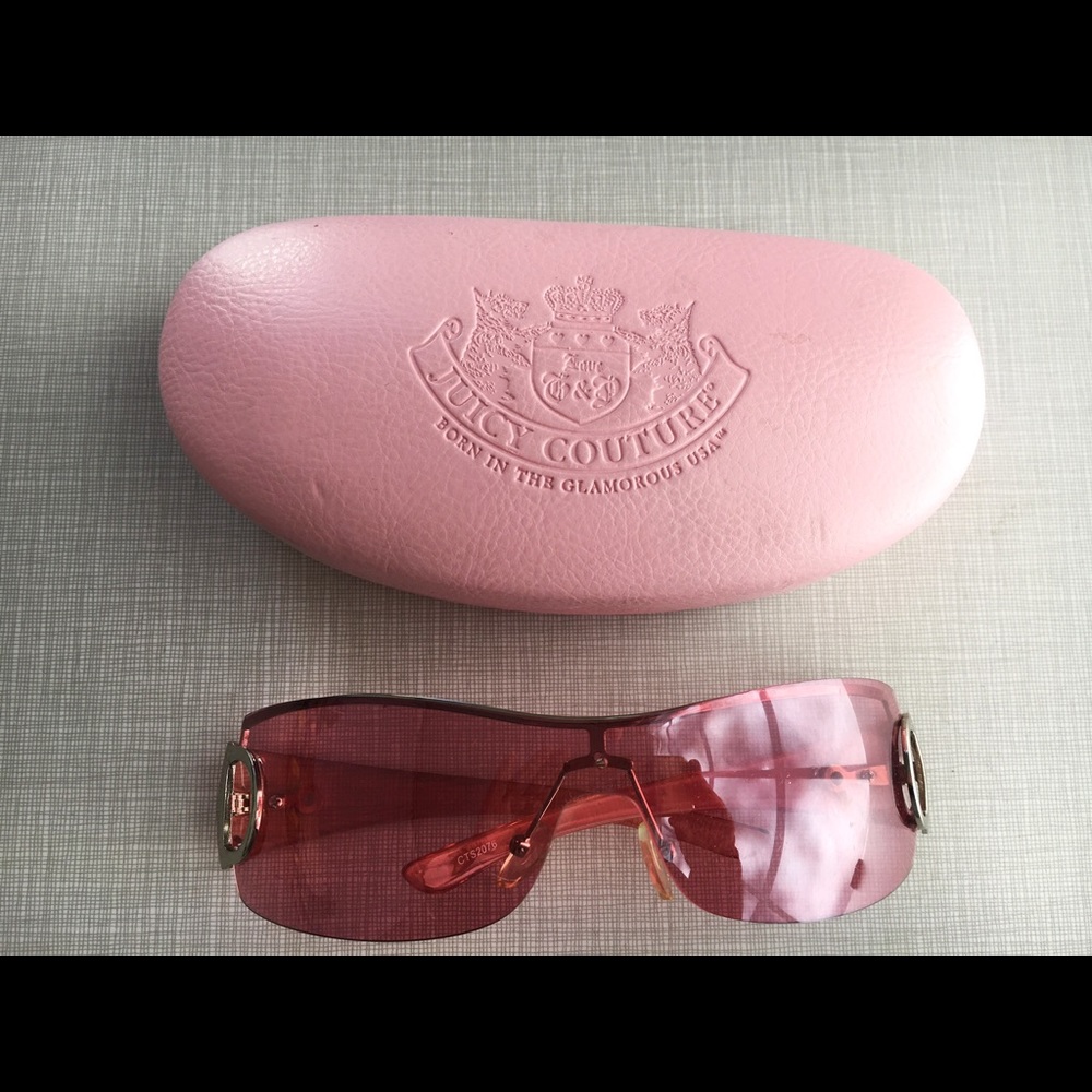 Juicy Couture Rose Tinted Glasses and Case Vintage
