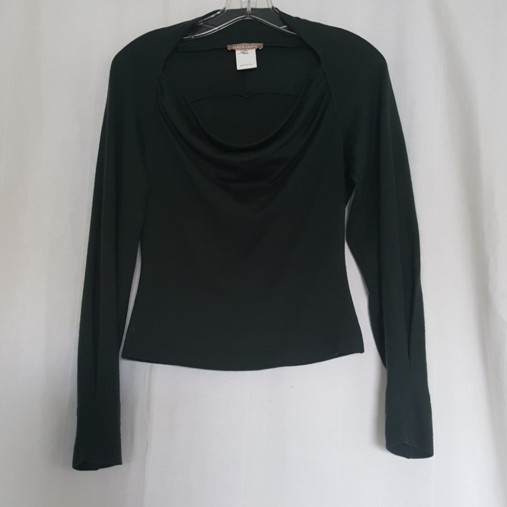 LUCA LUCA Italian Wool Knit Deep Green Pullover - Picture 3 of 8