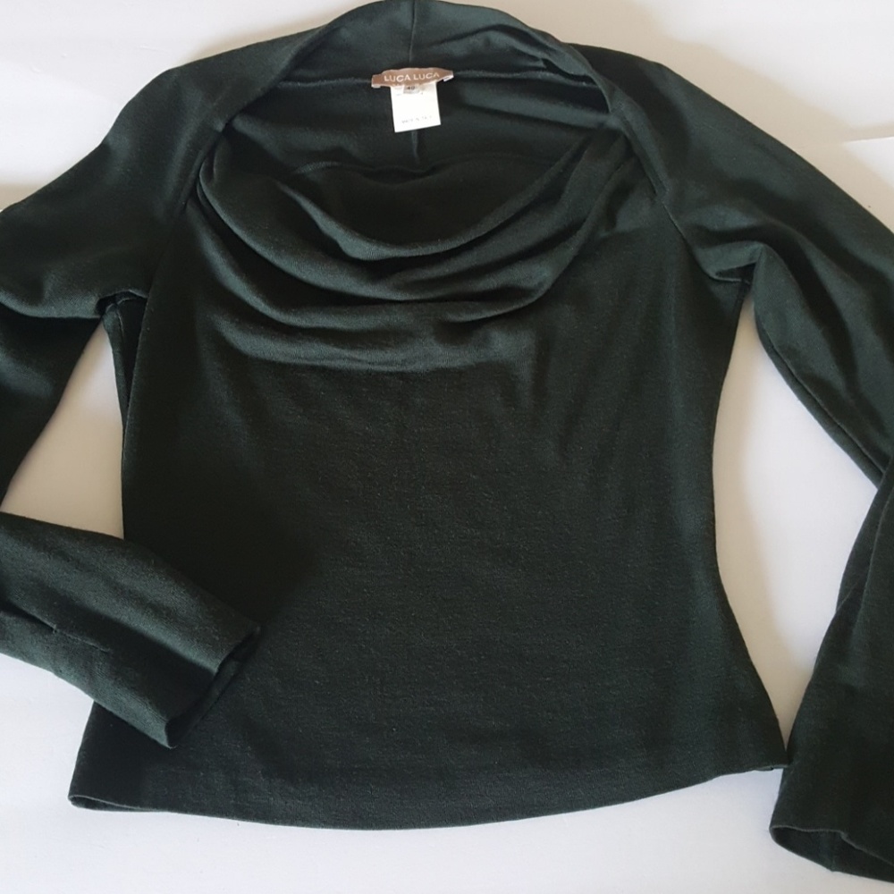 LUCA LUCA Italian Wool Knit Deep Green Pullover - Picture 5 of 8