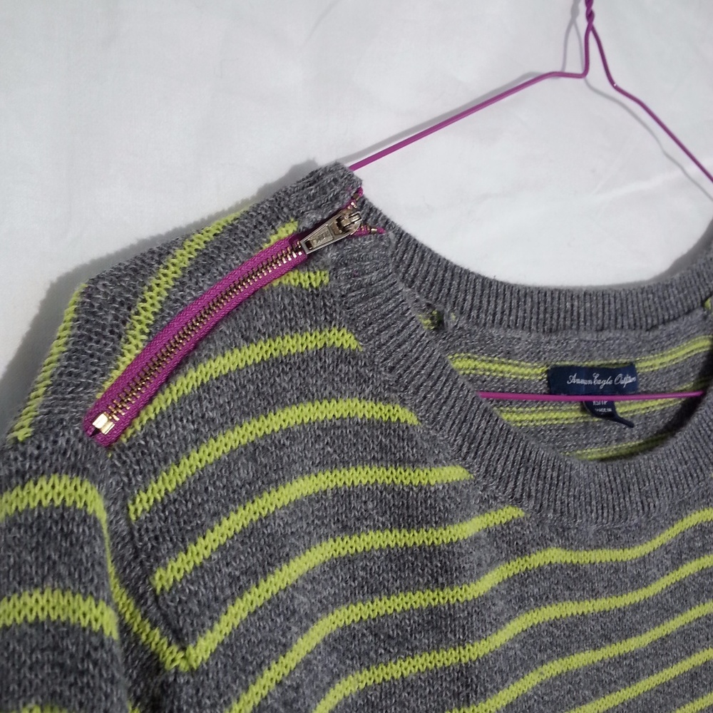 American Eagle purple zipper preppy punk sweater