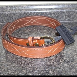 Bianchi Fancy Stitched Belt Size 32 Tan Bianchi Fancy Stitched Belt Size 32 Tan