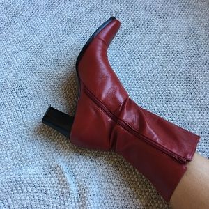 Vintage Red Leather Boots Vintage Red Leather Boots