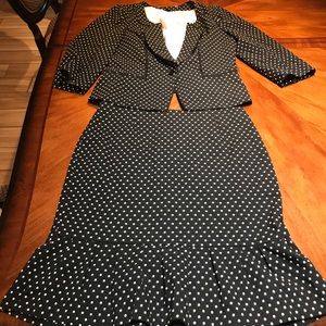 WHBM Black and White Polka Dot Suit