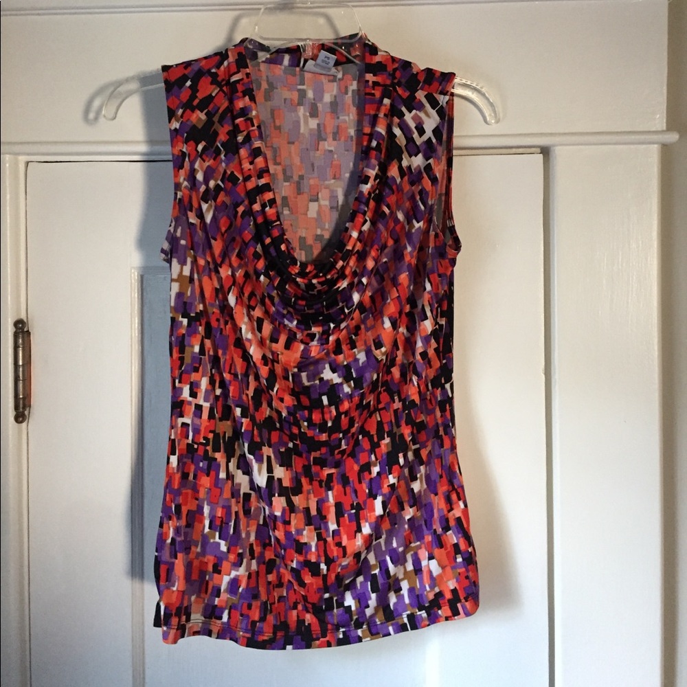 ⭐️3/$20 Multicolored PS Worthington cowl neck tank