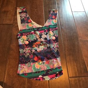 Floral open back top