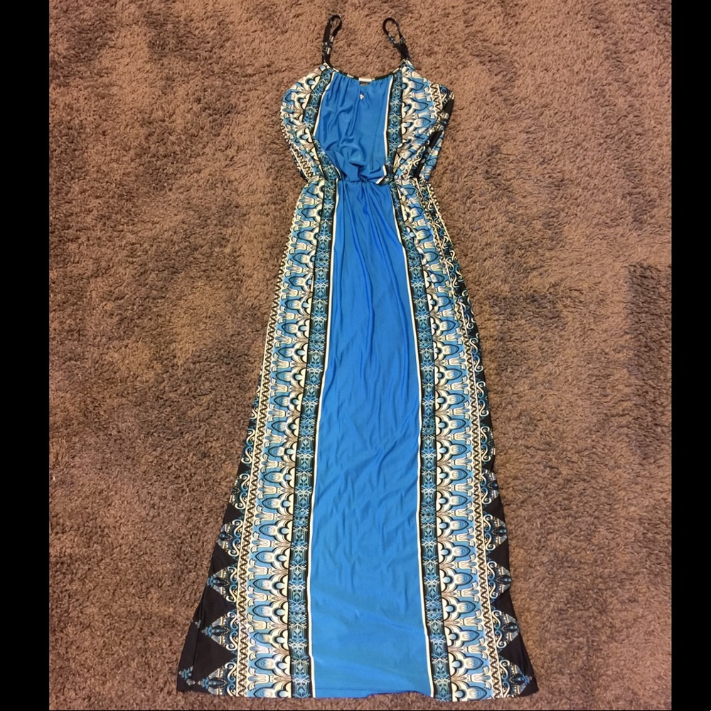 Blue Tribal Maxi Dress.