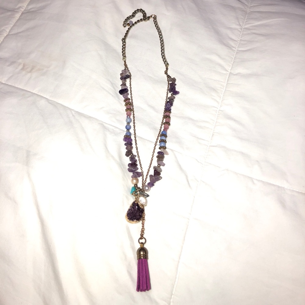 MUST BUNDLE: Handmade Drusy Tassel Necklace
