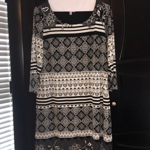 EUC printed black white dress