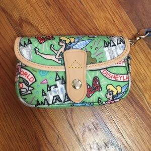 Dooney & Bourke green Walt Disney flap wristlet