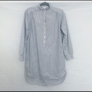 Striped button down smock