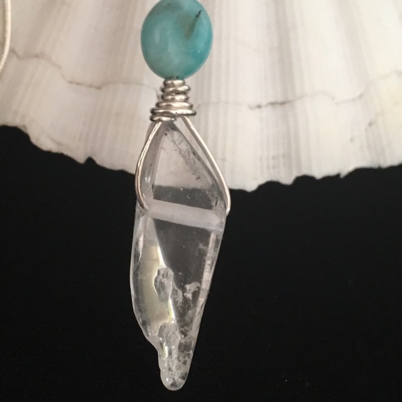 Raw Crystal Amazonite Pendant ✨ - Picture 5 of 5