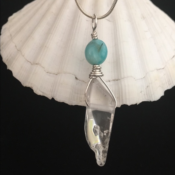 Raw Crystal Amazonite Pendant ✨ - Picture 2 of 5
