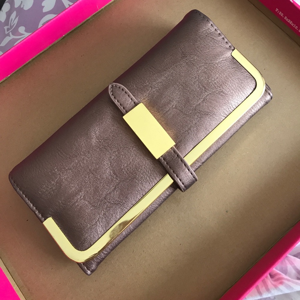 Gorgeous metallic wallet with gold details