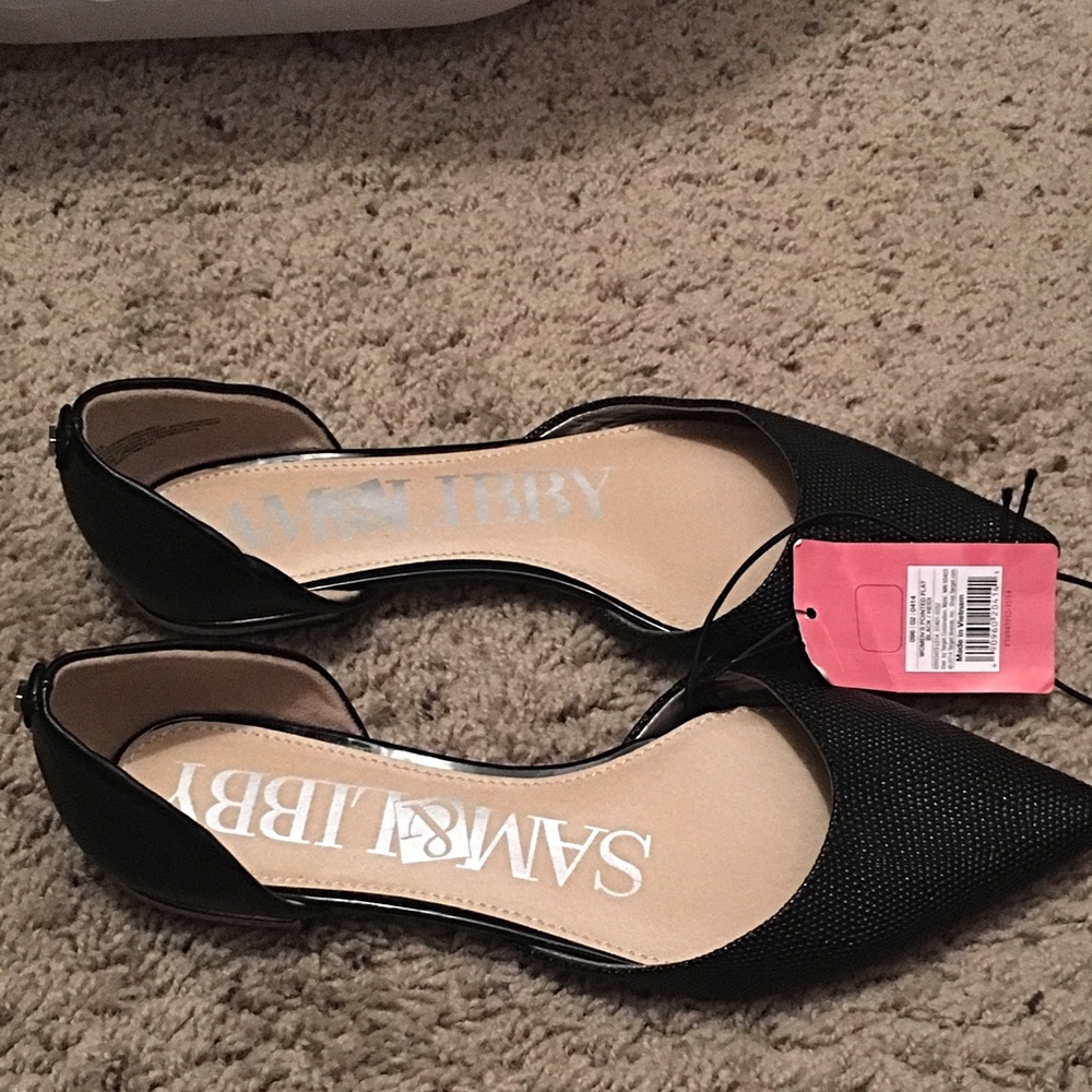 Sam & Libby black pointed toe flats-6.5