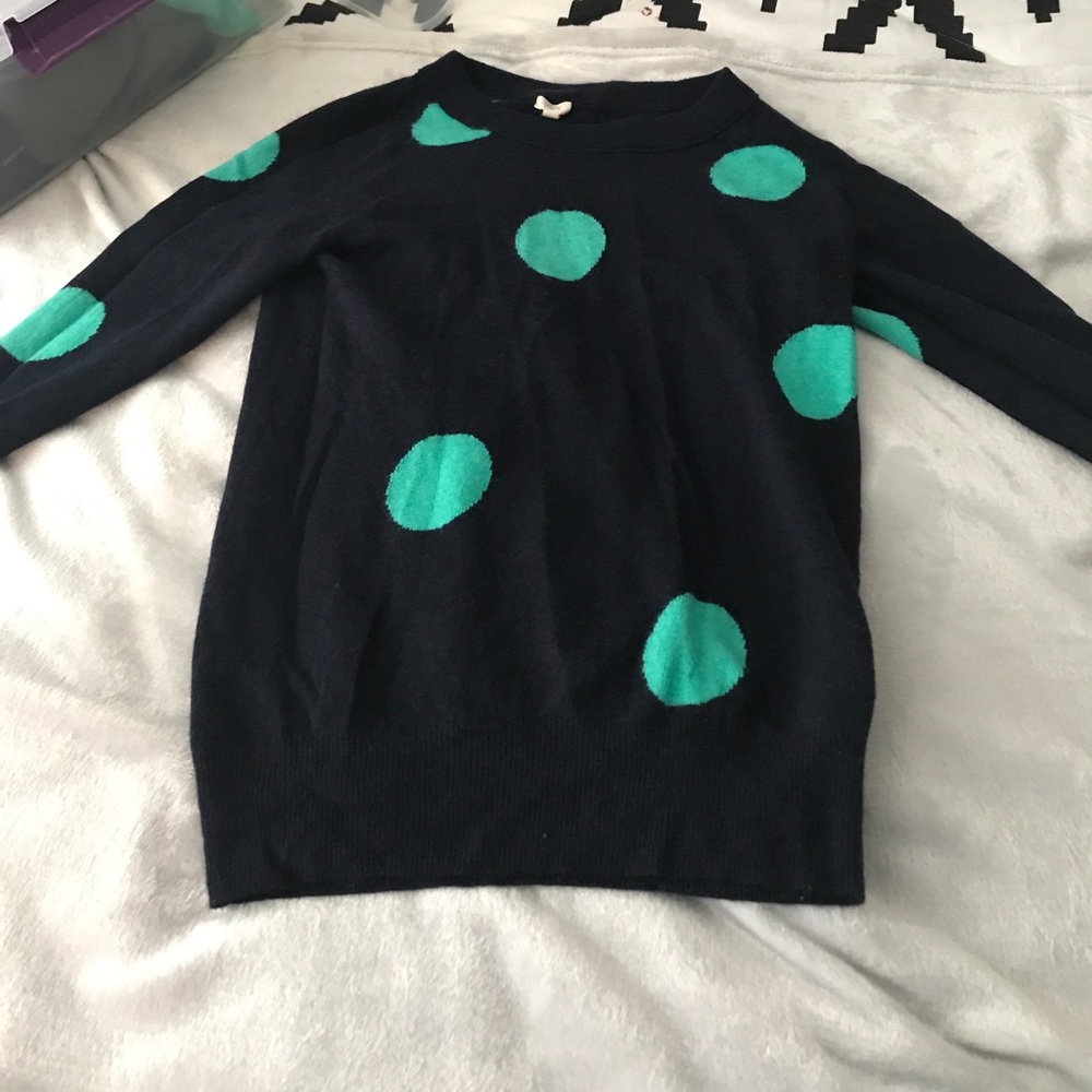 Polked dotted navy blue sweater