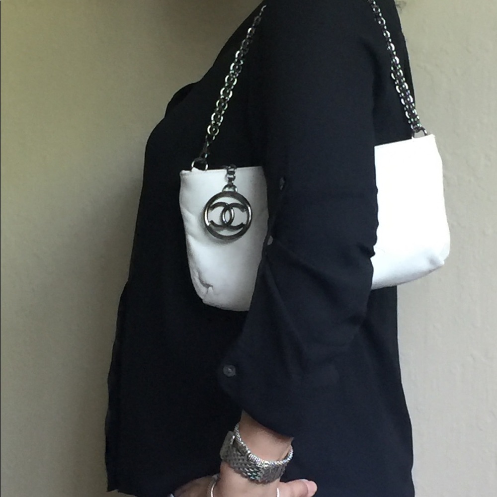 Authentic  white leather Chanel