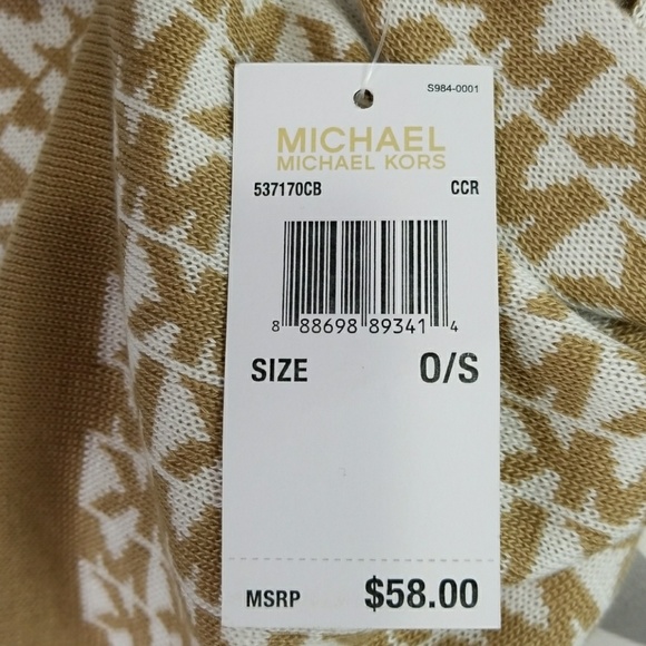 MICHAEL KORS SCARF TAN / CREAM - Picture 2 of 3