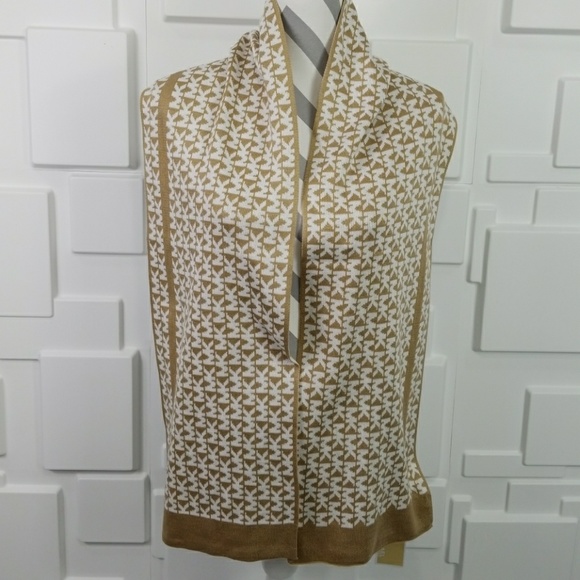 MICHAEL KORS SCARF TAN / CREAM - Picture 3 of 3