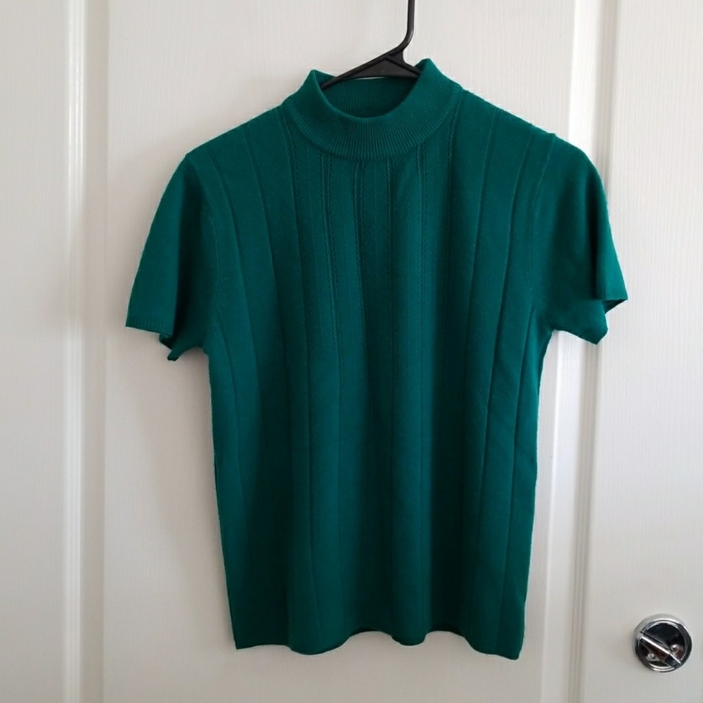 Vintage Short Sleeve Turtleneck Sweater