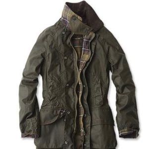 Womens Barbour Waxed Jacket - Dark Green - US 12
