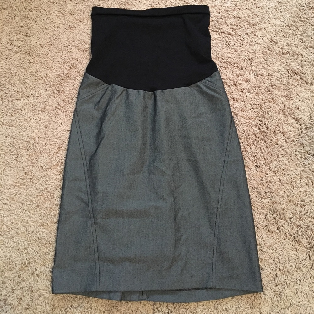 Grey maternity pencil skirt